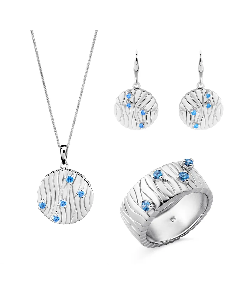 Orphelia Babette' Damen-Set aus 925er Sterlingsilber: Halskette + Ohrringe + Ring – Silber SET-7504 Silber