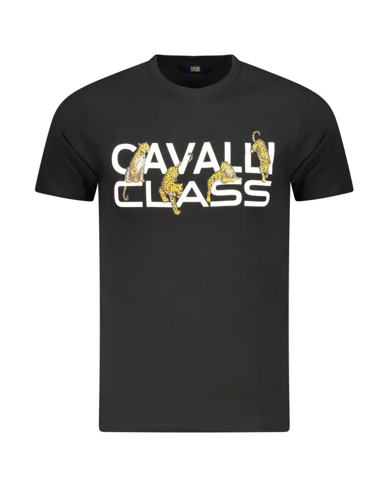 Roberto Cavalli Gepard-Print Grafik T-Shirt Schwarz