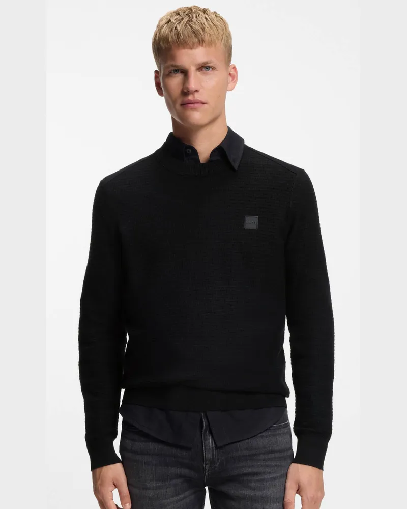 HUGO BOSS Anion S Pullover in Schwarz Schwarz