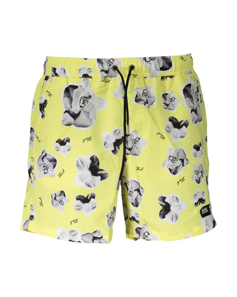 Karl Lagerfeld Herren Bade-Boxershorts aus Polyester - Gelb Gelb