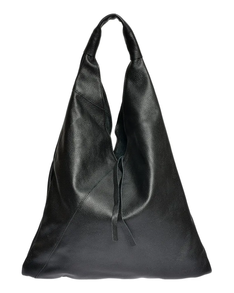 Anna Luchini Schwarz Rindsledertasche Schwarz