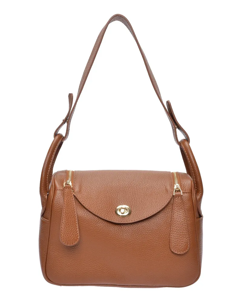 Luisa Vannini Braun Rindsledertasche Braun