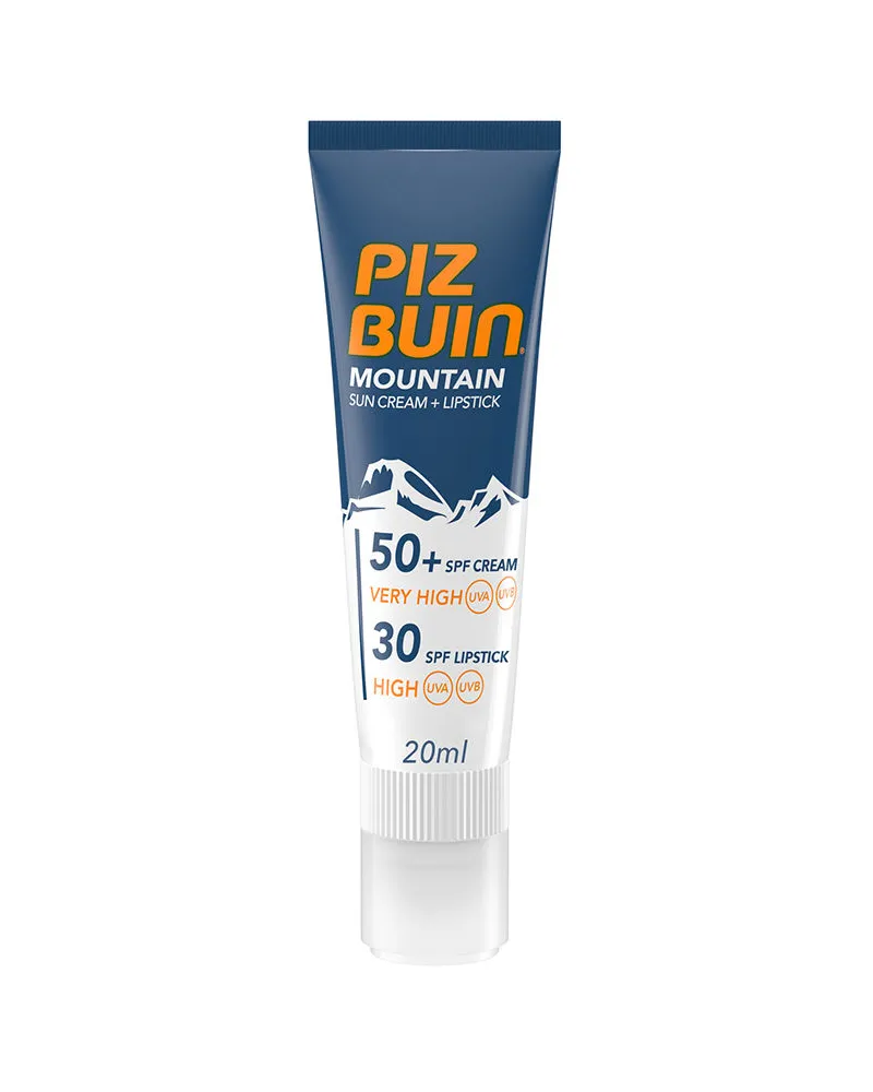 Piz Buin Mountain Spf50+ Sonnencreme 20 Ml + Lippenstift F20 2,3 ml 
