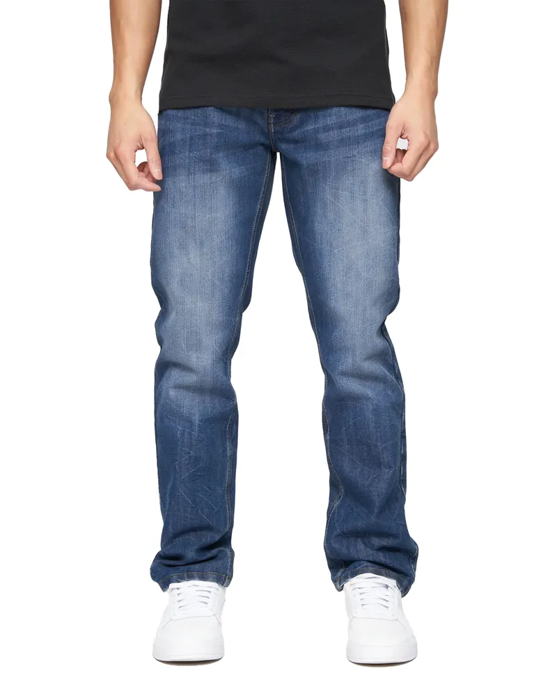 CrossHatch New Techno" Jeans für Herren (Steinwaschen Marineblau