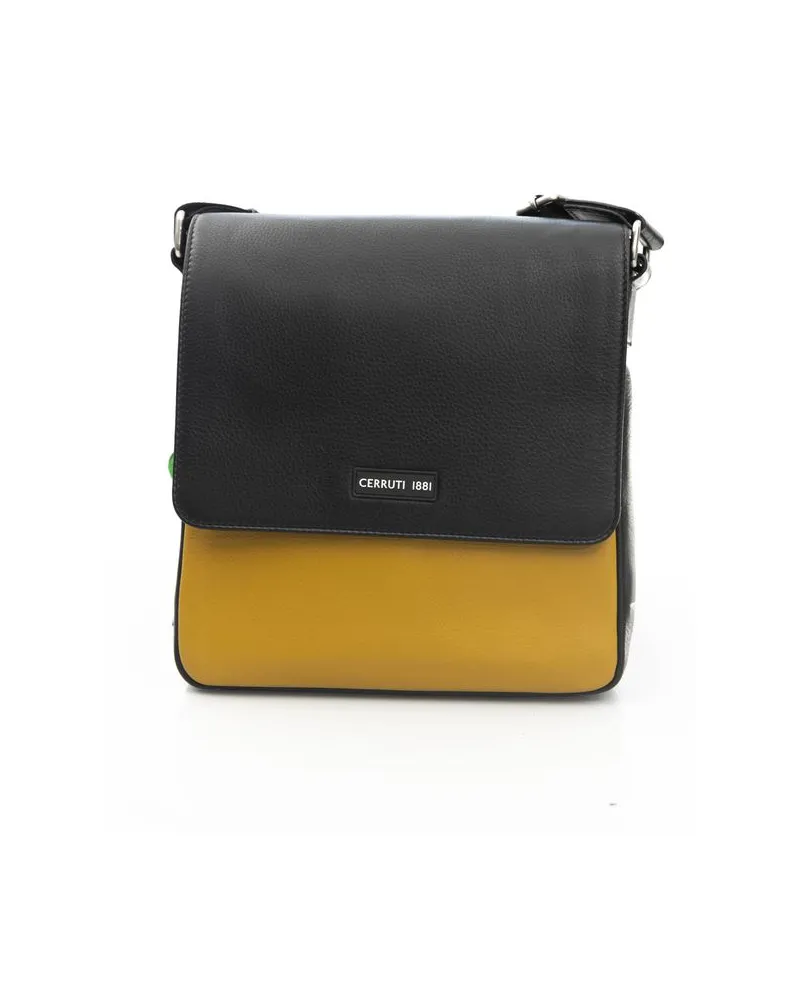 Cerruti 1881 Leder Messenger Bag Ce22955 Schwarz