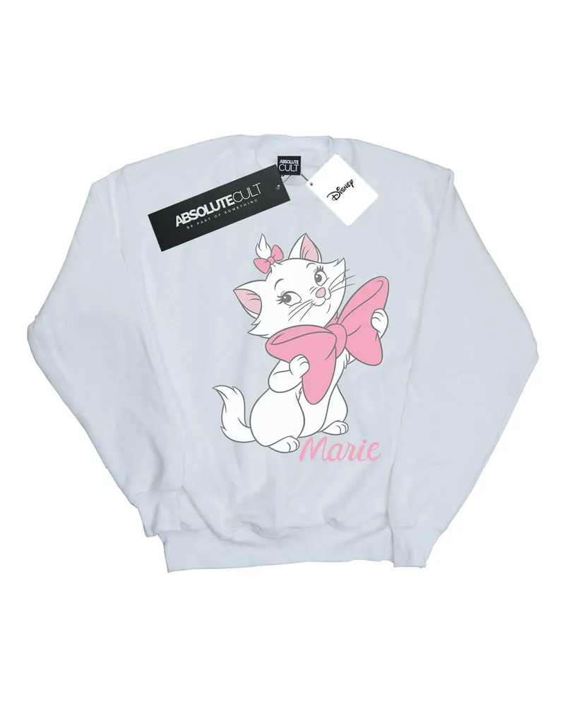 Disney Aristocats Marie Bow Sweatshirt für Damen/Damen (Weiß Weiß