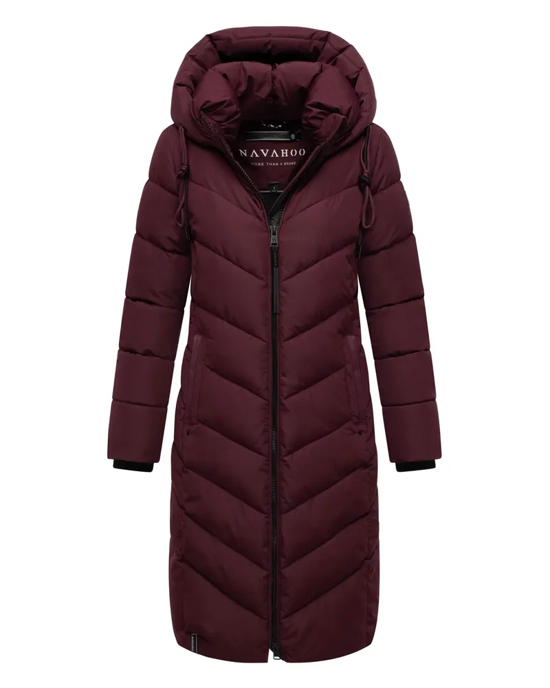 NAVAHOO Damen Winterjacke Sahnekatzii – Lang & Extra Warm Rot