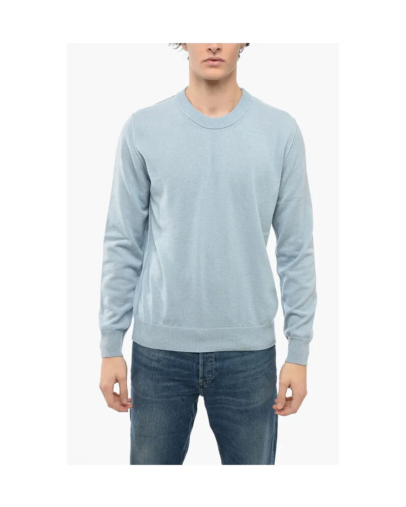 Maison Margiela MM4 Kaschmirpullover mit Bündchen in Hellblau Hellblau