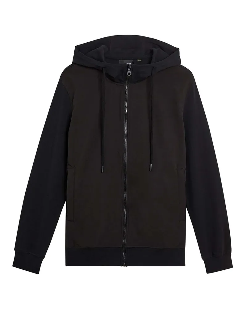 Lyle & Scott Hybrid" Hoodie mit durchgehendem Reißverschluss für Herren, Softshell (Schwarz Schwarz