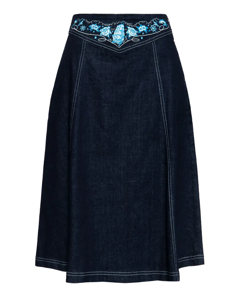 Queen Kerosin Damen Denim Swing Rock Denim Blau