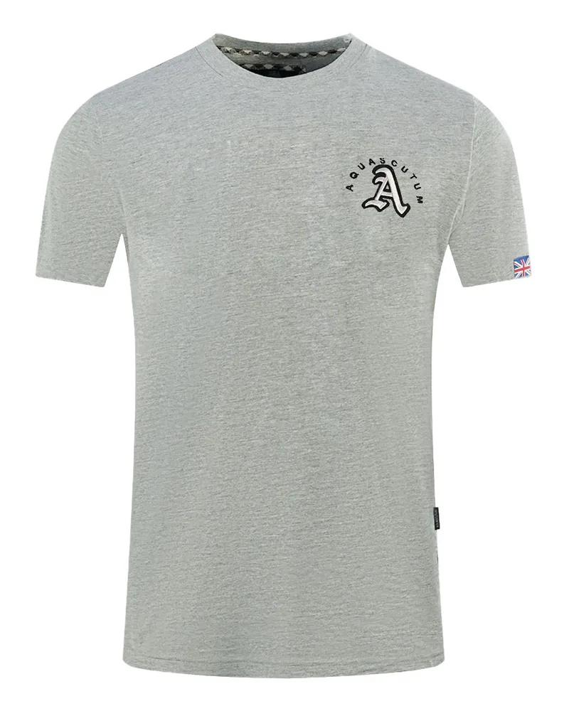 Aquascutum London Gesticktes A-Logo T-Shirt Grau Grau
