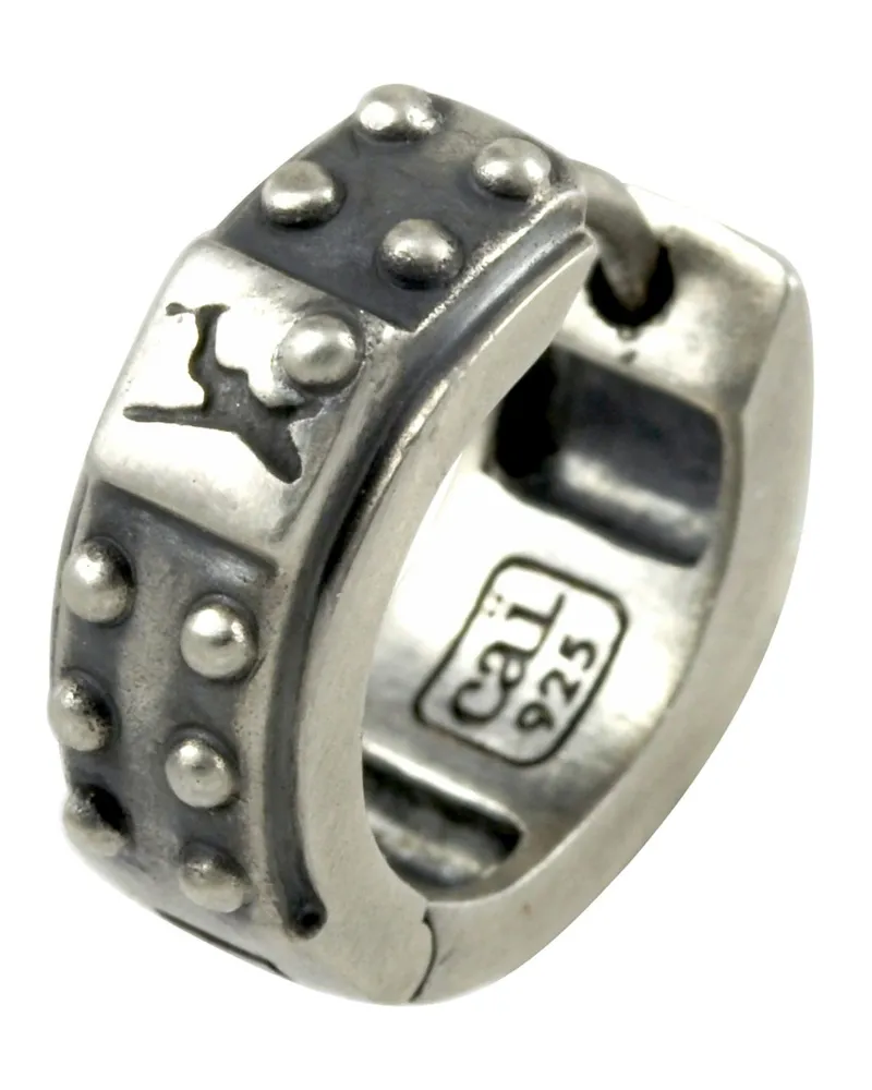 cai Single Creole 925 Silber rhodiniert matt oxidiert Silber