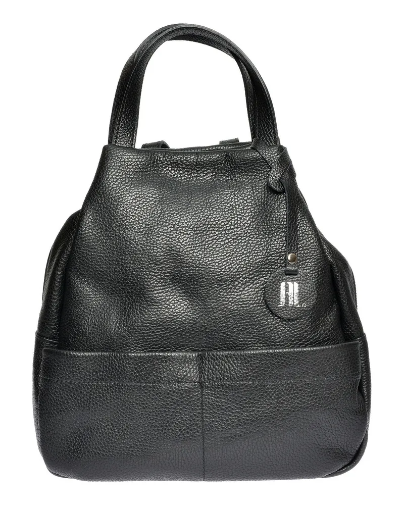 Anna Luchini Schwarz Rindsledertasche Schwarz