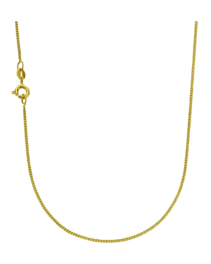 ZEEme Basic Halskette aus 925er Silber, vergoldete Panzerkette, 45 cm - Gold Gold