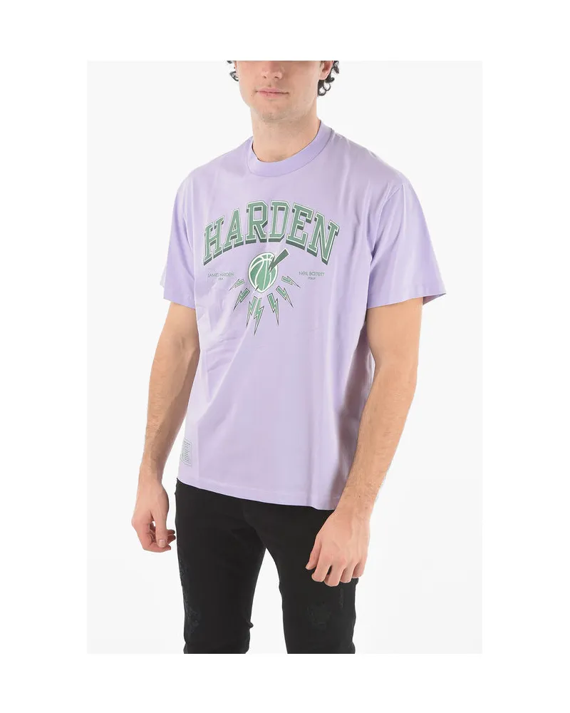 Neil Barrett JAMES HARDEN x  T-Shirt mit Rundhalsausschnitt und Logo-Print in Violett Violett