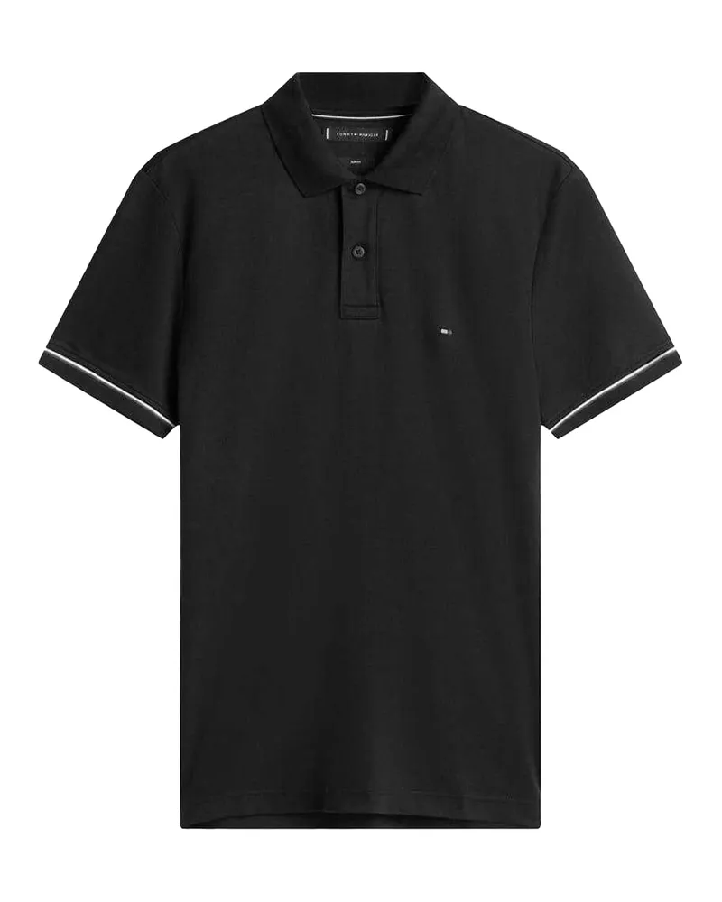 Tommy Hilfiger Liquidtip" Poloshirt für Herren, Mit Kragen, kurzärmlig (Schwarz Schwarz