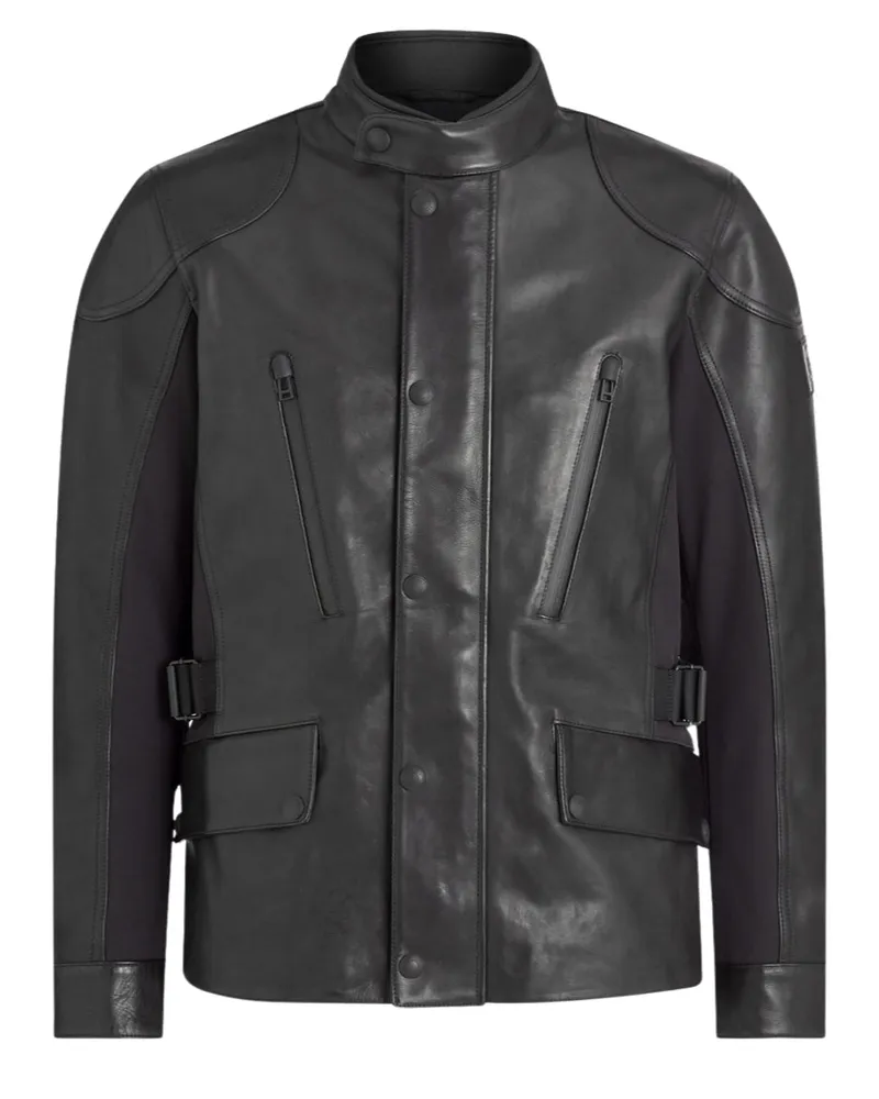 Belstaff Mailstrom Schwarze Motorradlederjacke Schwarz