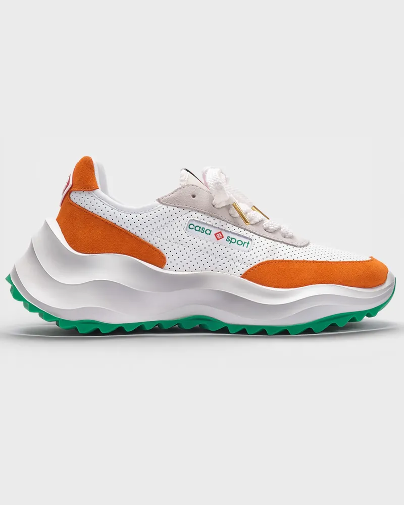 Casablanca Paris Atlantis Sneaker Mit Orangen Details Und Weißen Schuhen Weiß