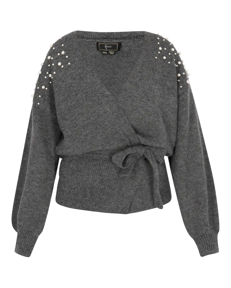 FAINA Strickjacke für Damen, meliert - Grau Grau