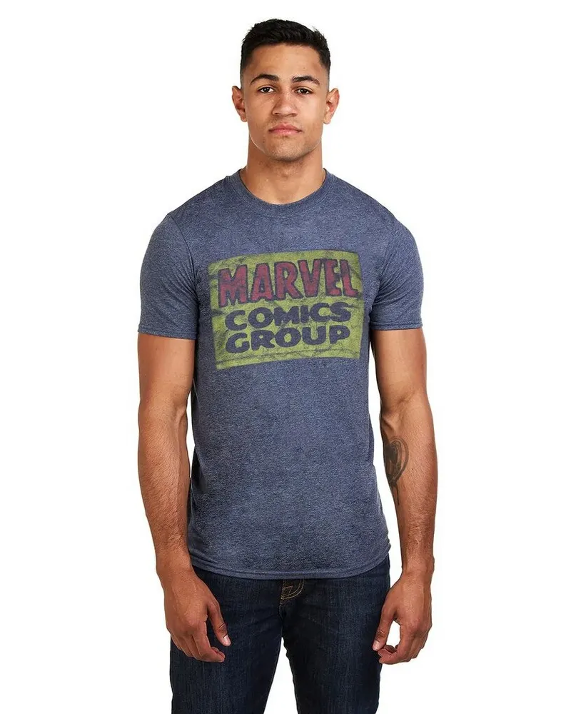 Marvel Comics Group" T-Shirt für Herren (Marineblau meliert Marineblau