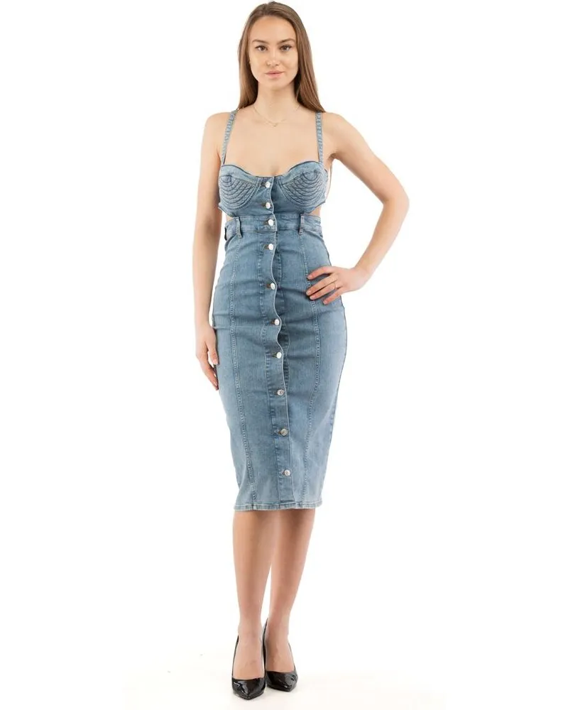 Moschino Mehrfarbiges Baumwoll-Casualkleid Mehrfarbig