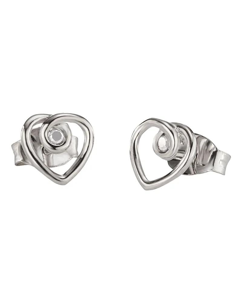 cai Ohrstecker aus 925er Sterlingsilber, rhodiniert, Zirkonia - Silber Silber