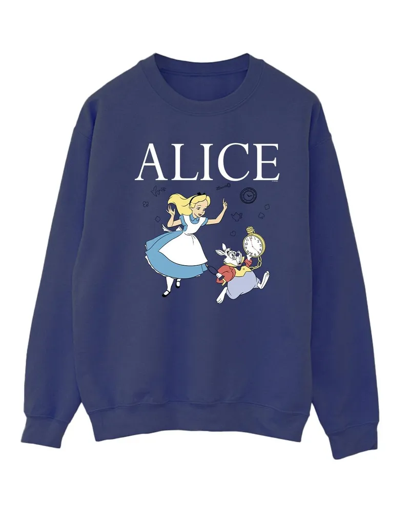 Disney Alice In Wonderland Follow The Rabbit" Sweatshirt für Damen (Marineblau Marineblau