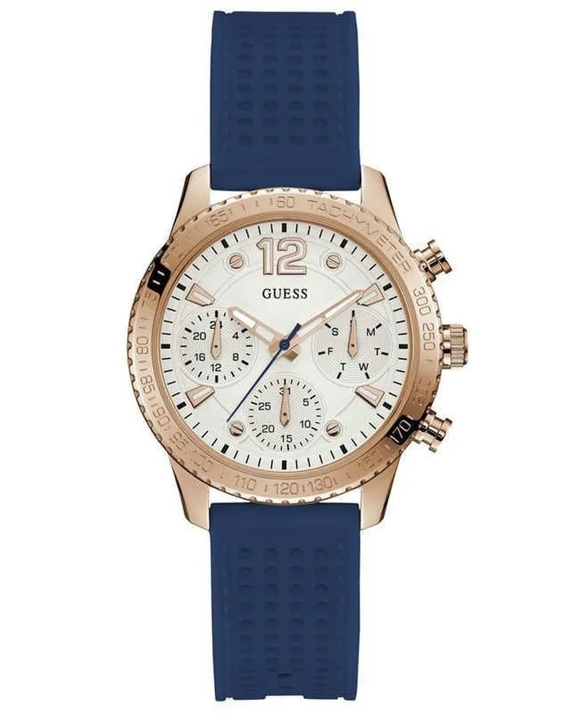 Guess W1025L4 Analog-Silikon Damenuhr Marineblau