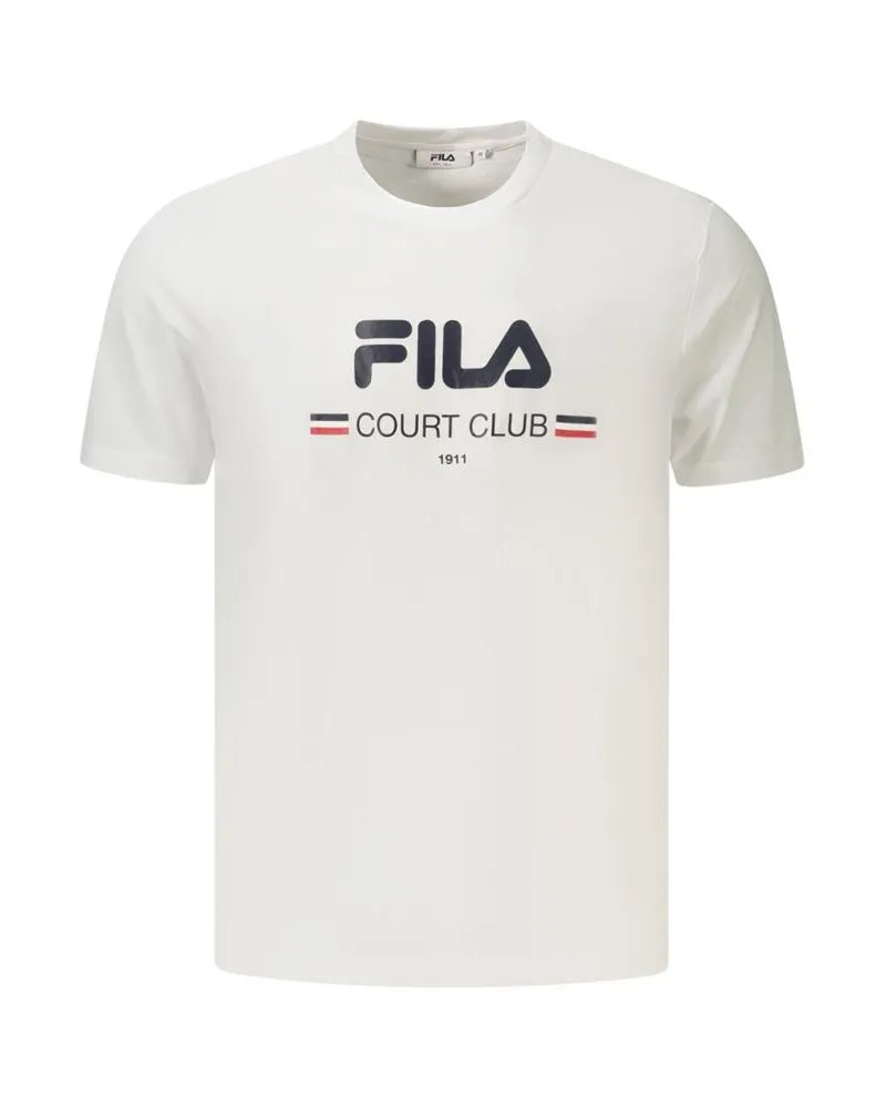 Fila Weißes Baumwoll Herren T-Shirt Weiß