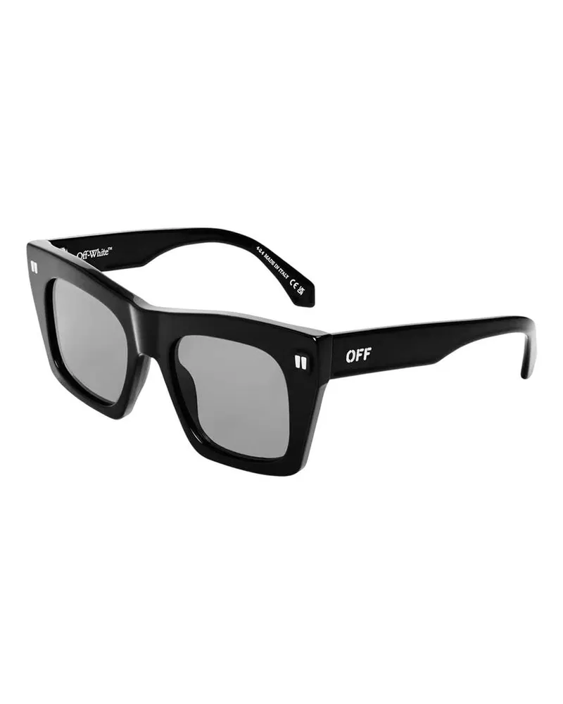 OFF-WHITE Selma" Quadratischer Rahmen-Sonnenbrille für Damen (Schwarz/Dunkelgrau Schwarz