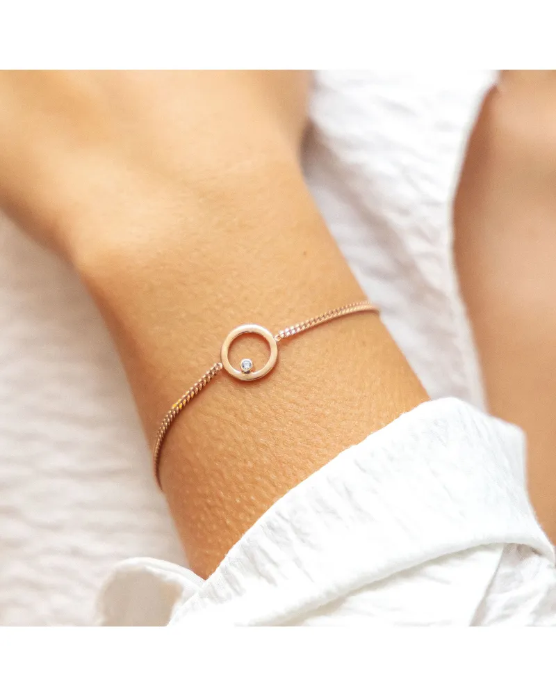 cai Armband 925 Sterling Silber rosé vergoldet Zirkonia Kreis Roségold