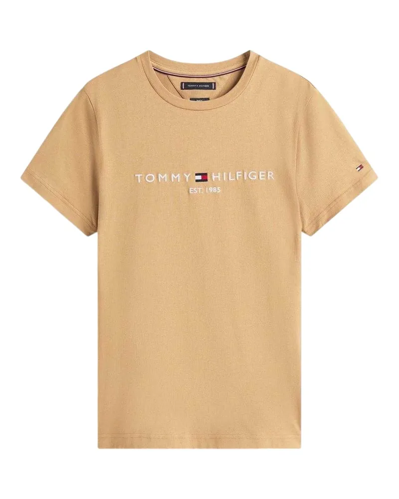 Tommy Hilfiger T-Shirt für Damen, Rundhalsausschnitt (Camel Camel