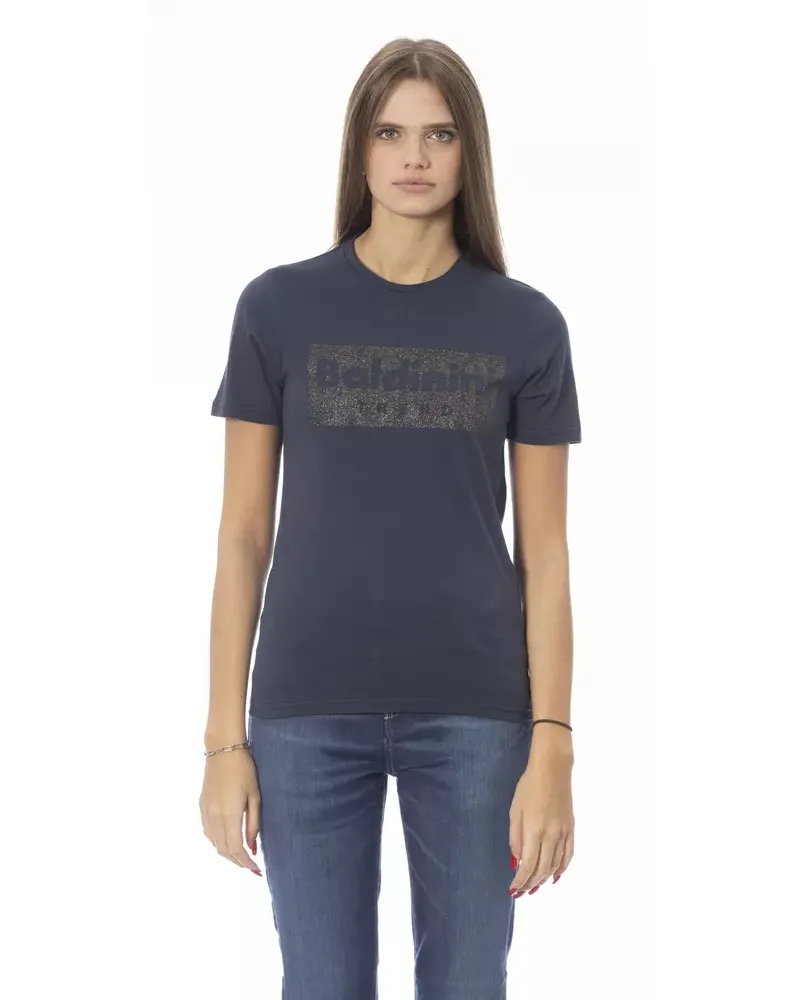 Baldinini Kurzarm T-Shirt mit Rundhalsausschnitt Dunkelblau