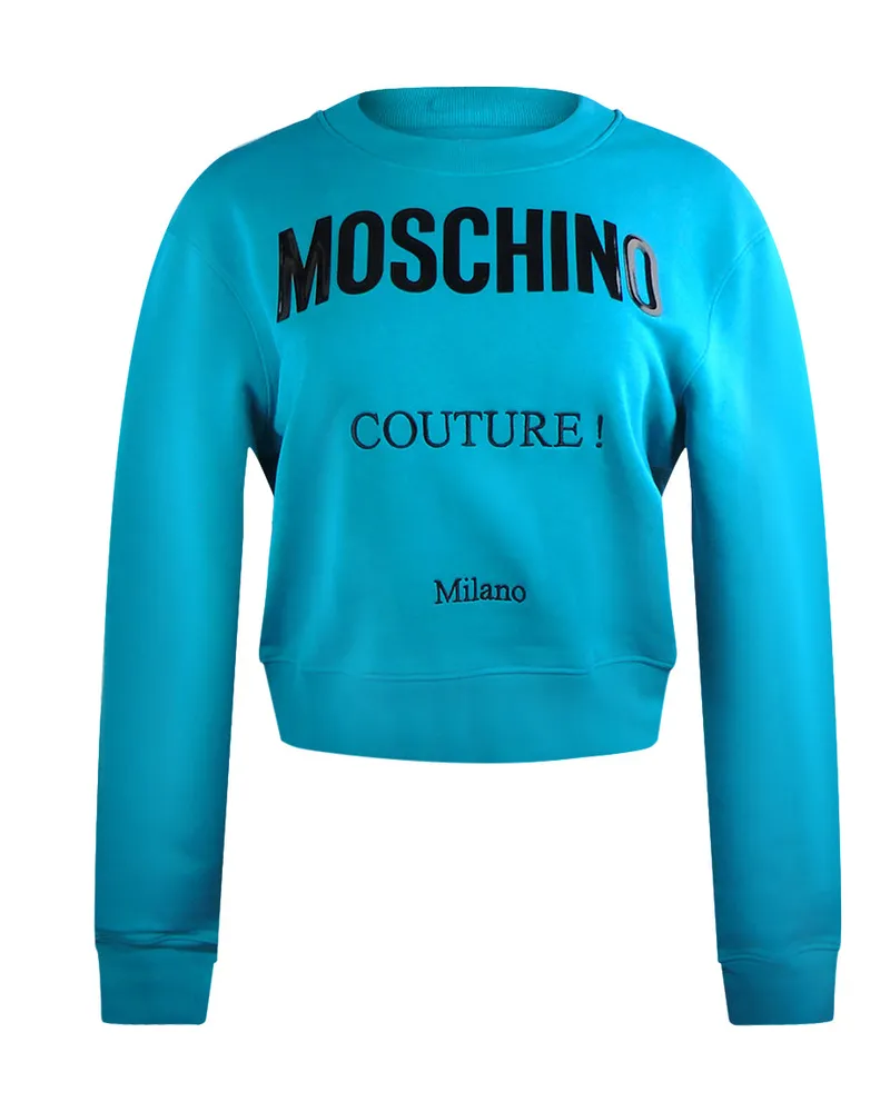 Moschino Türkisblaues Sweatshirt Mit  Couture-logo Blau