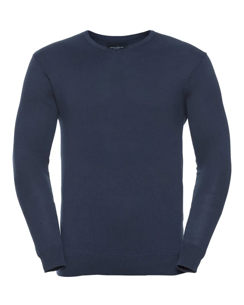 Russell Athletic Russell Collection Strickpullover mit V-Ausschnitt (Dunkles Marineblau Marineblau