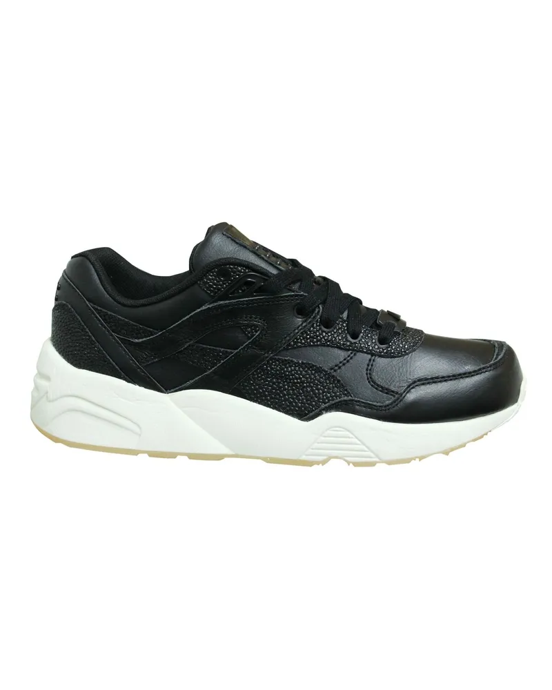 Puma Trinomic R698 Dekor Black Low Schnüre -up -Womens Running Trainer 360533 01 Schwarz