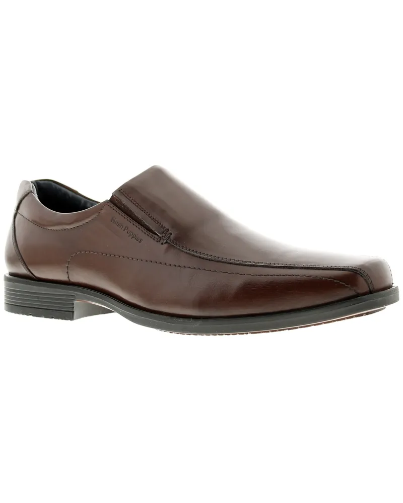 Hush Puppies brody slip on Leder Herren Smart Schuhe braun Braun