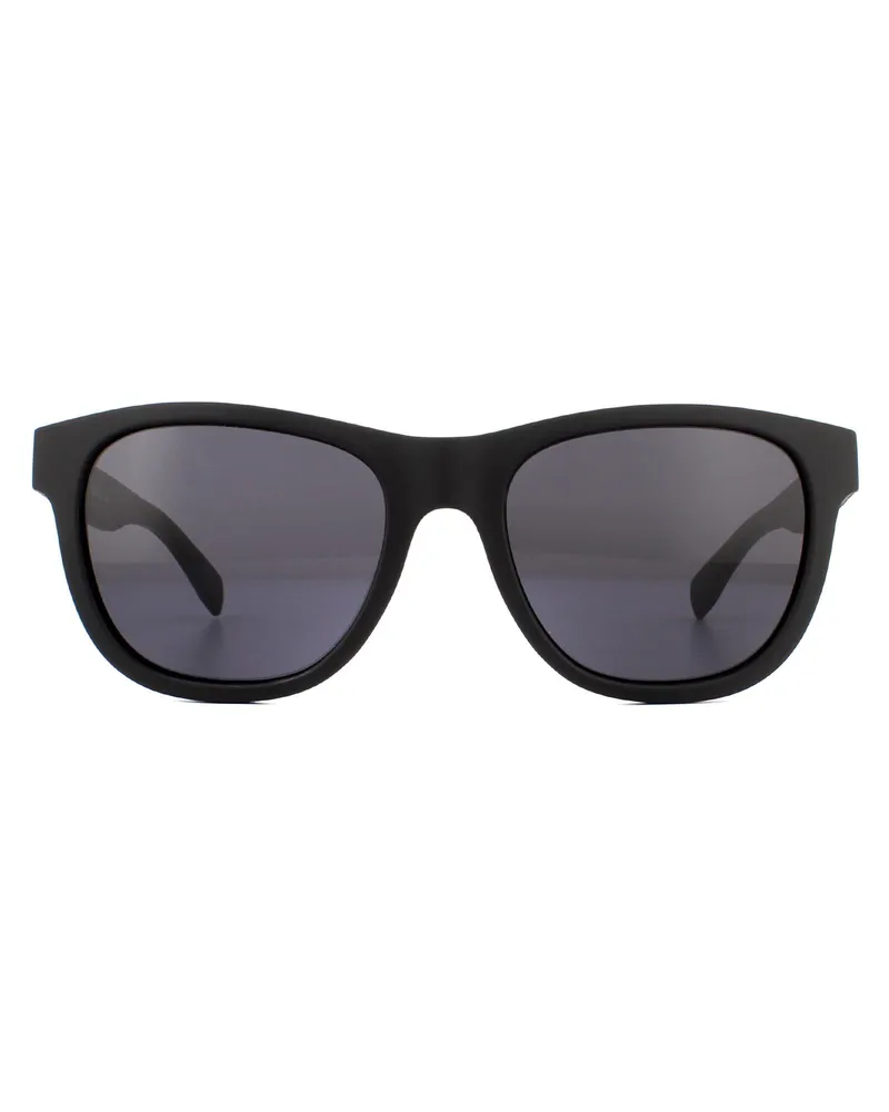 Lacoste Square Mens Matte Schwarz Grau Sonnenbrille Schwarz