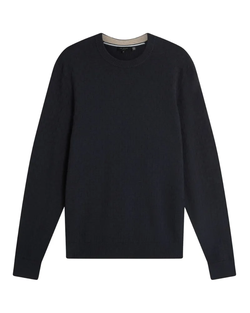 Ted Baker Sainsy T Stitch Navy Rundhalspullover Marineblau