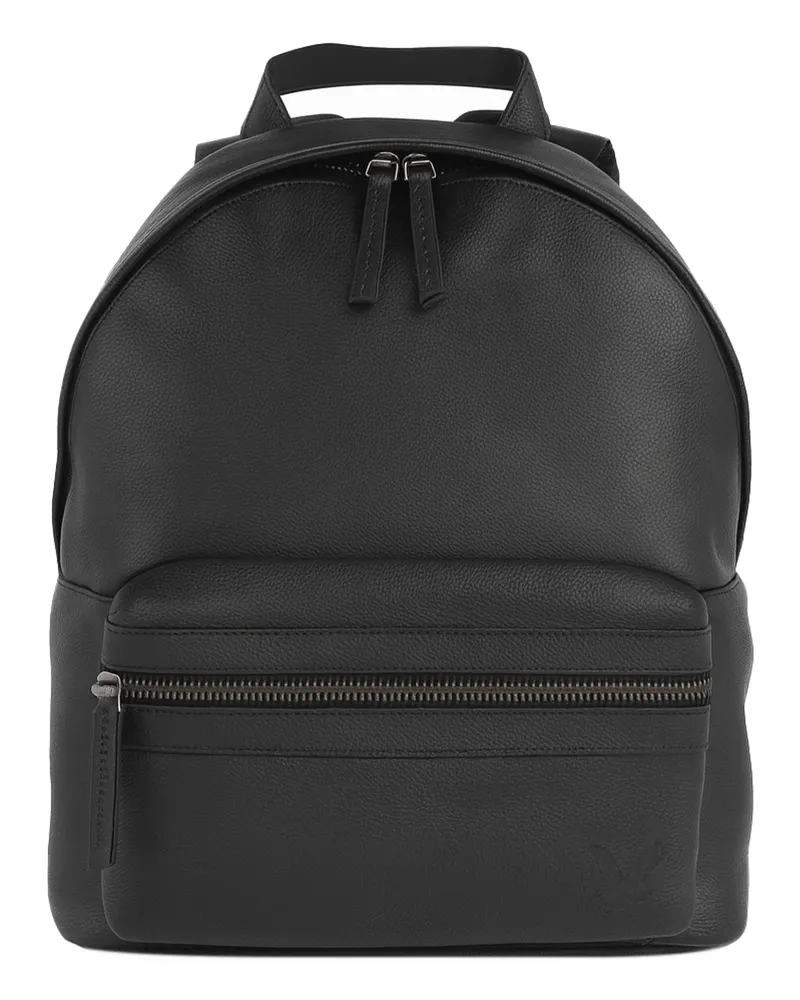 Lyle & Scott Premium Leder Schwarzer Rucksack Schwarz