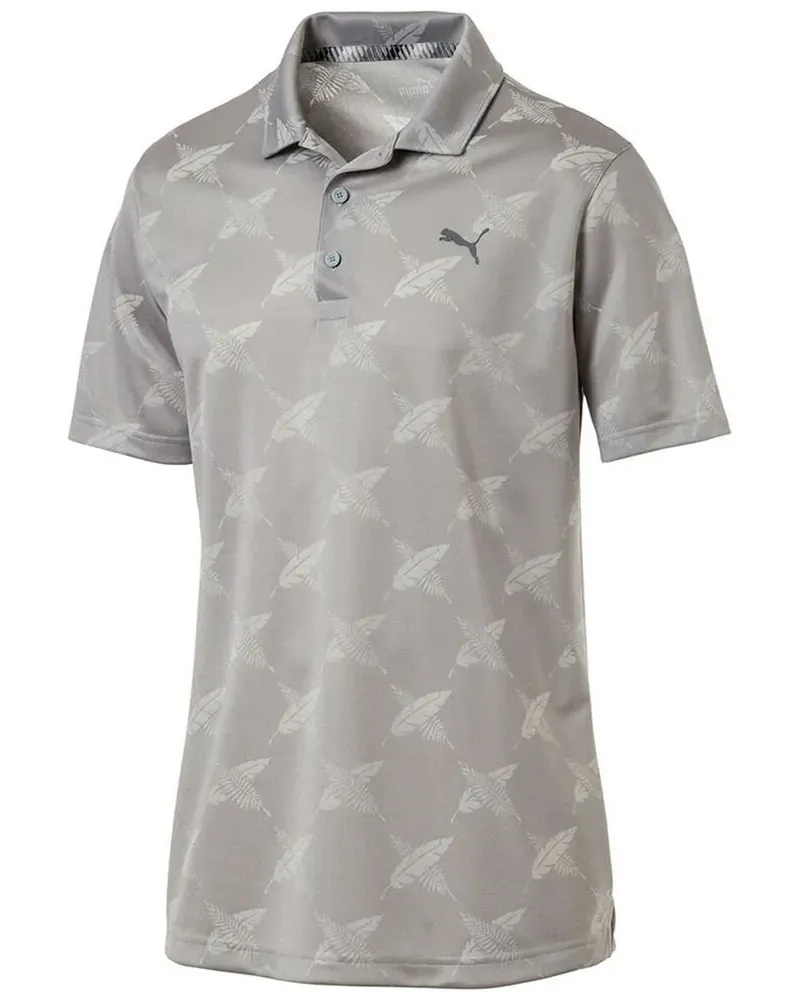 Puma Drycell Performance Fit Alterknit Polo -Hemd Kurzarm Männer Top 595715 01 Grau