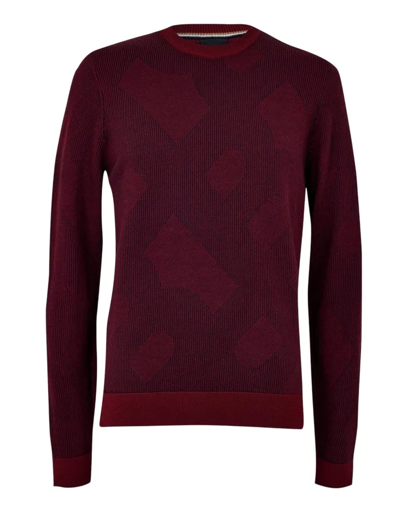 HUGO BOSS Motivo" Pullover für Herren, Wolle (Dunkelrot Rot