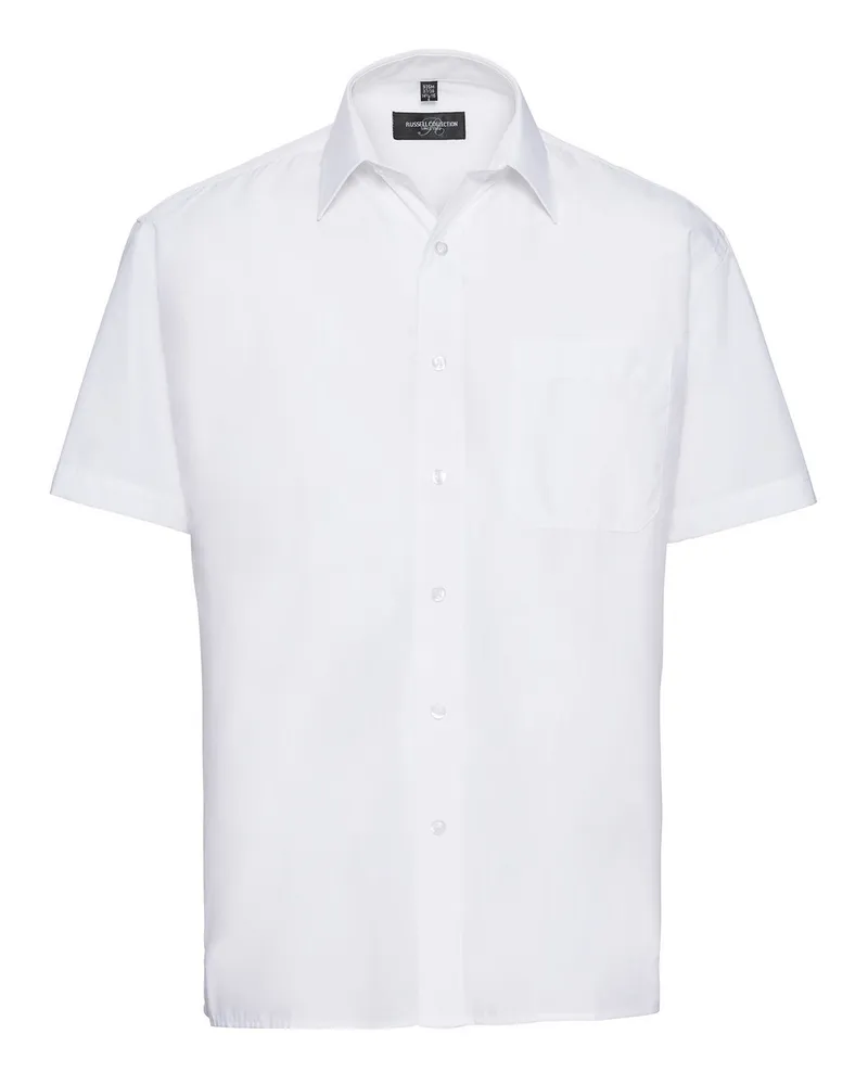Russell Athletic Russell Collection - Hemd Pflegeleicht für Herren kurzärmlig (Weiß Weiß