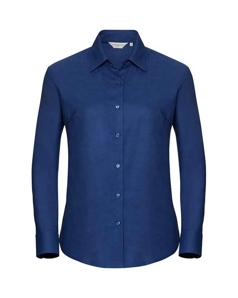 Russell Athletic Russell - Hemd Pflegeleicht für Damen Langärmlig (Kräftiges Königsblau Marineblau