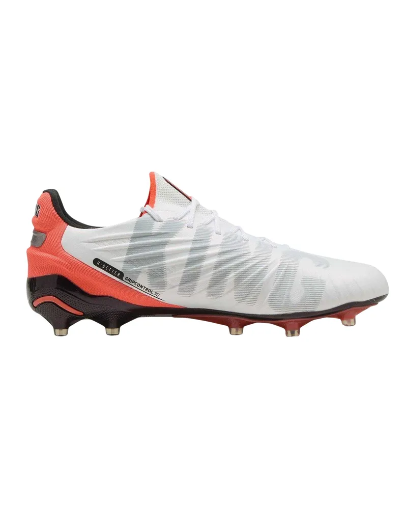 Puma King Ultimate" Fußballschuhe mit festem Boden für Herren (Weiß/Rot Weiß