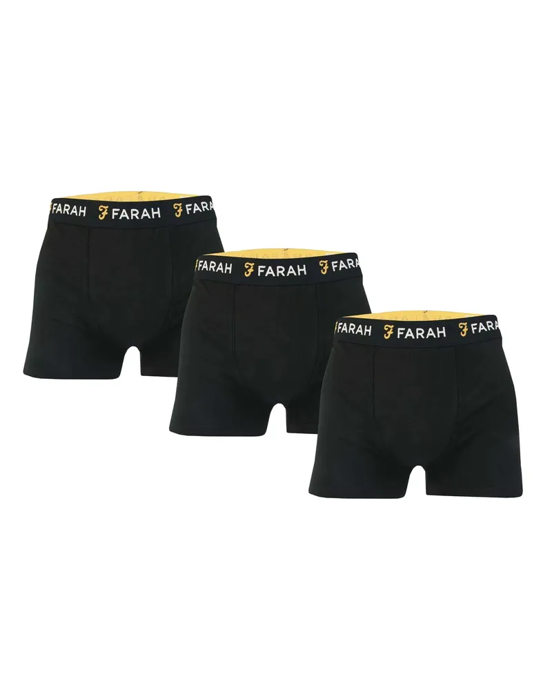 Farah 1920 Saginaw" Boxershorts für Herren(3er-Pack) (Schwarz Schwarz