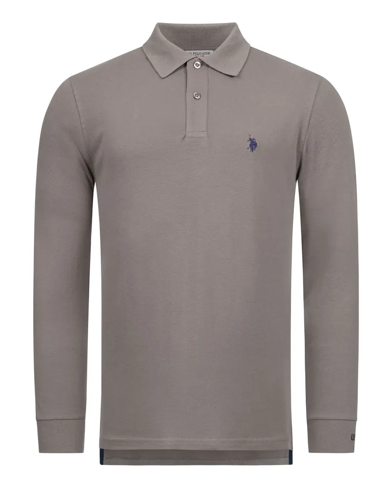 U.S. Polo Assn.  Herren Longsleeve Poloshirt aus Baumwoll-Elasthan Grau
