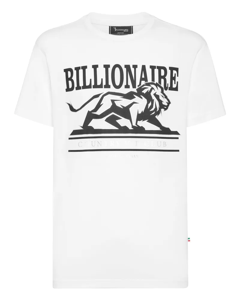 Billionaire T-Shirt mit Rundhals und Lion-Motiv - Weiß Weiß