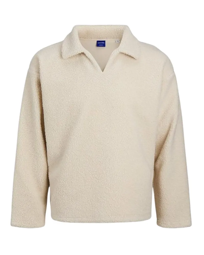 Jack & Jones Jack And Jones - Sweatshirt für Herren, Teddy-Stoff, Langärmlig (Haferflocken Creme