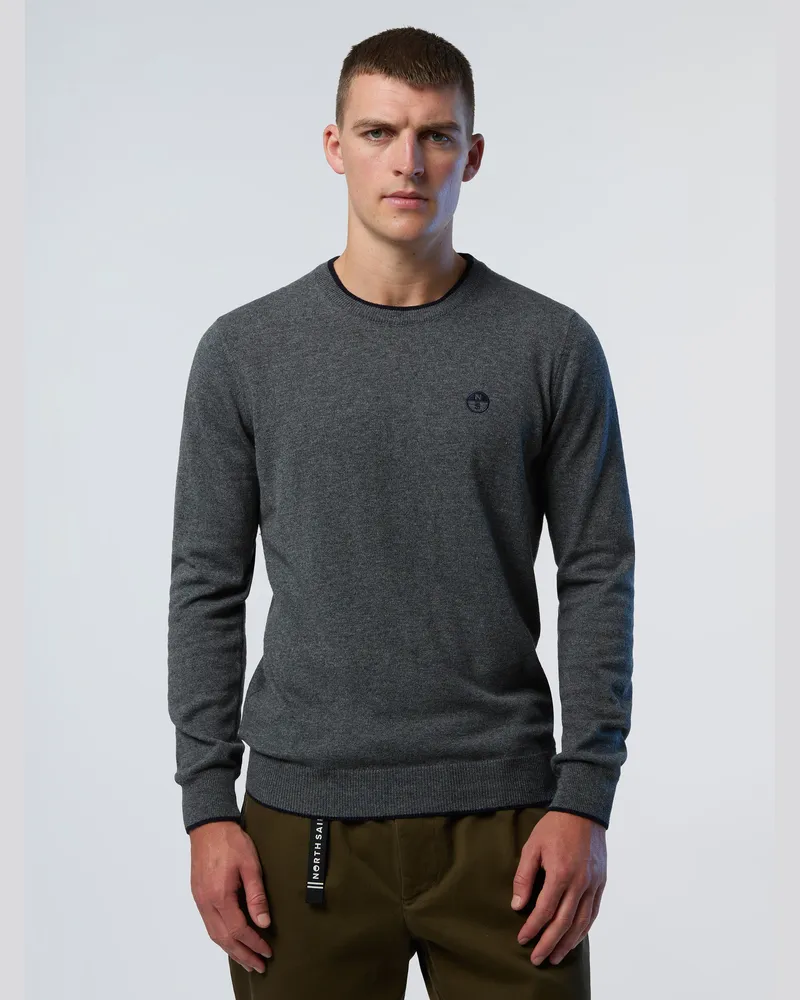 North Sails Pullover mit Rundhalsausschnitt und Sticklogo - Grau Grau